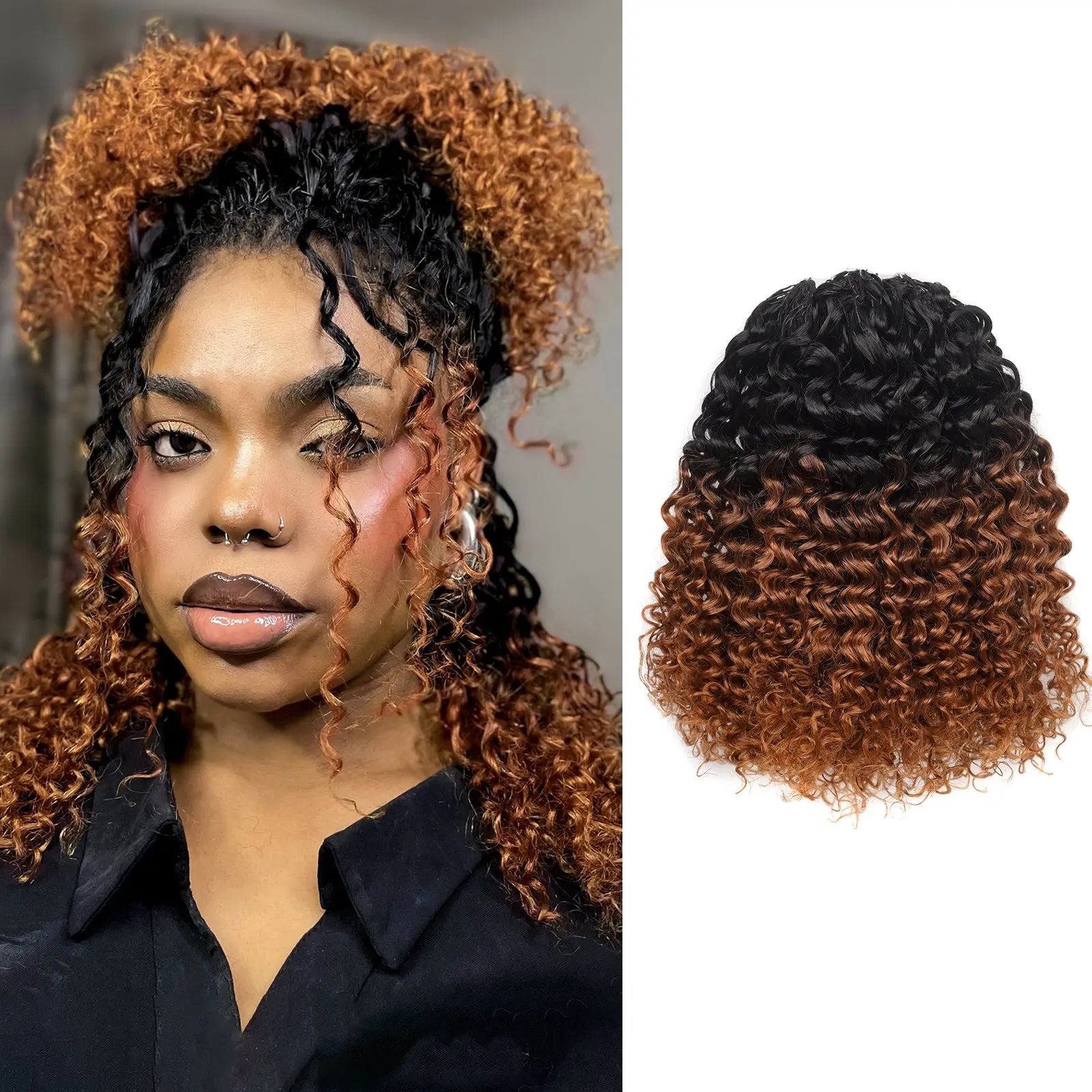 Toyotress® Knotless Pre-Separated Human Crochet Hair Kinky Curly Spring Curly Hair Extensions Human Hair Crochet Kinky Curly Toyotress